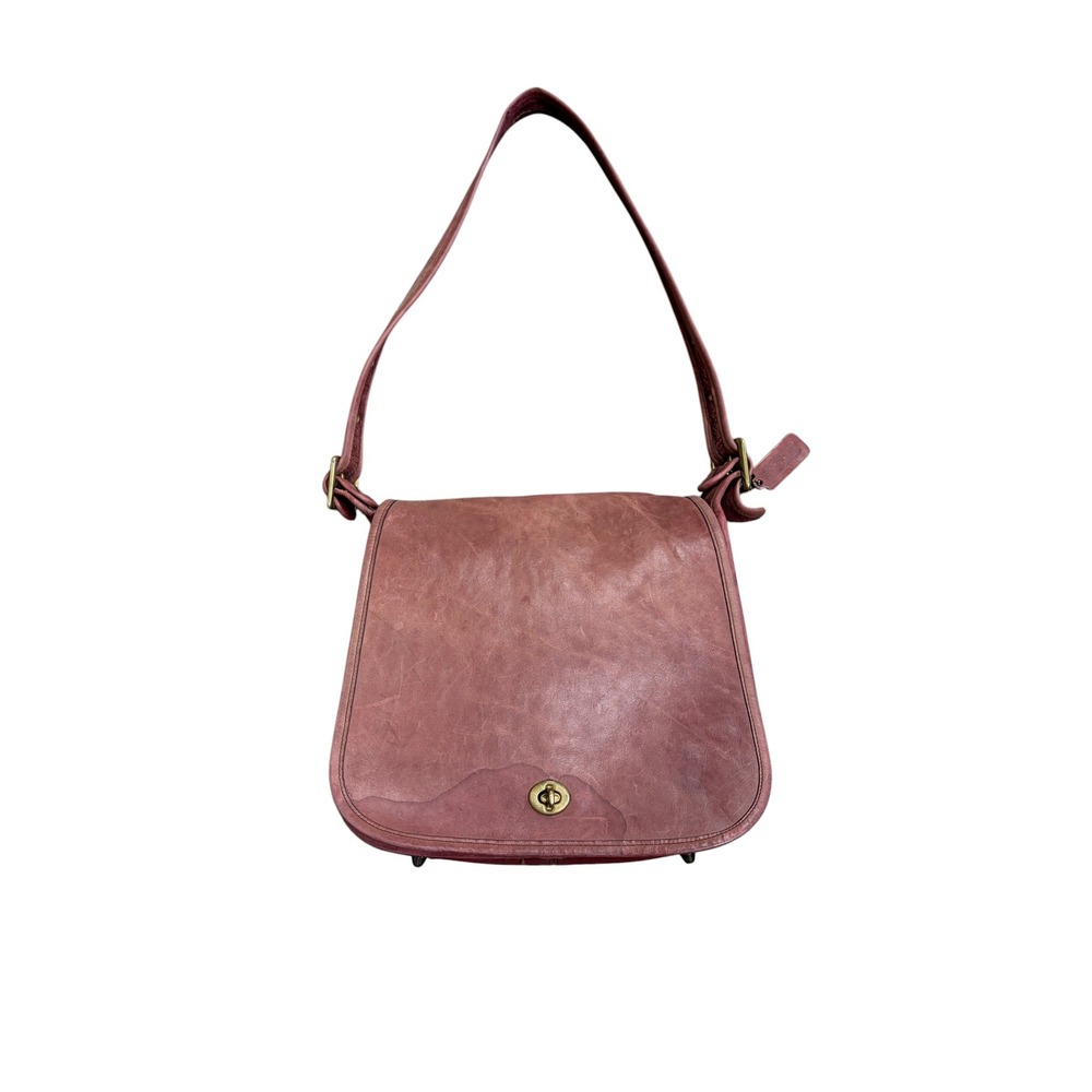 Vintage Coach Stewardess Bag 9525 Burgundy Leather NYC Made Turnlock Crossbody